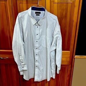 Paul Fredrick White with multi color stripes Casual/dressy Button Down Shirt